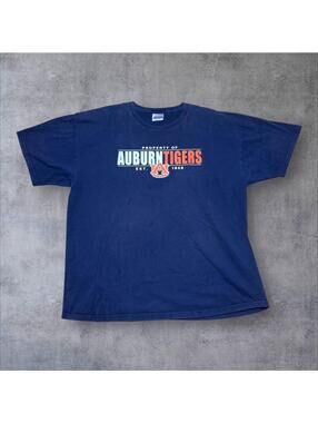 Vintage Y2K University Of Auburn Tigers “established 1856” Navy Blue Tee Sz XXL